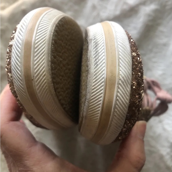 Kate spade rose gold glitter KEDS !  Pink laces 9.5M  time to sparkle! - Picture 9 of 11
